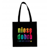 Torba wielobarwna czarna "NIOSĘ DOBRO"