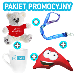 Pakiet promocyjny: MIŚ + SMYCZKA + KUBEK + PODUSZKA