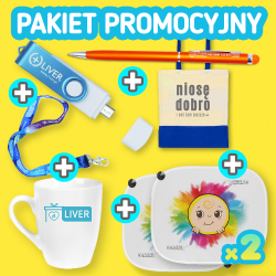 BESTSELLER Pakiet promocyjny: TORBA + 2x OSŁONKA + SMYCZKA + KUBEK + DŁUGOPIS + PENDRIVE